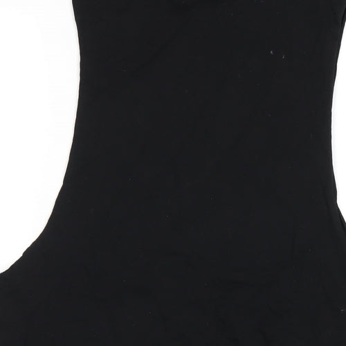 River Island Mens Black Cotton T-Shirt Size M Round Neck