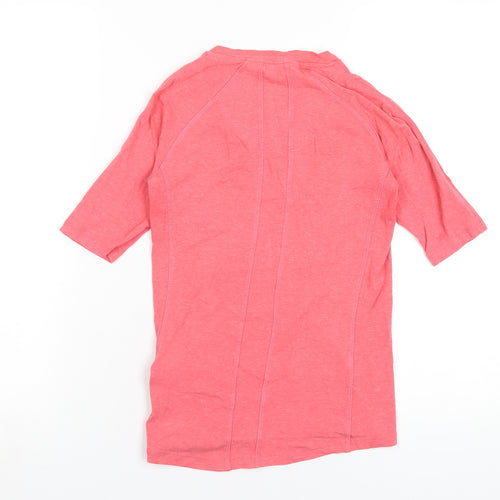 Bamboo Womens Pink Viscose Basic T-Shirt Size 8 Round Neck