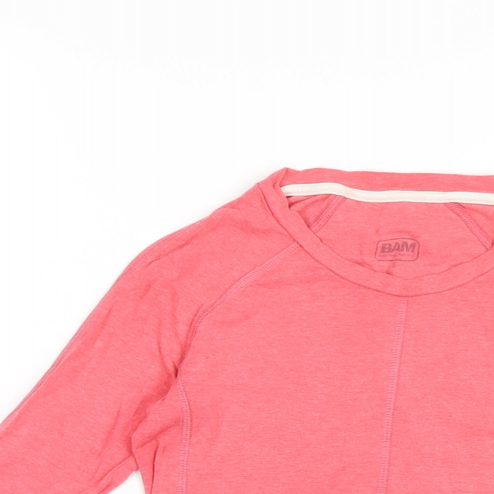 Bamboo Womens Pink Viscose Basic T-Shirt Size 8 Round Neck