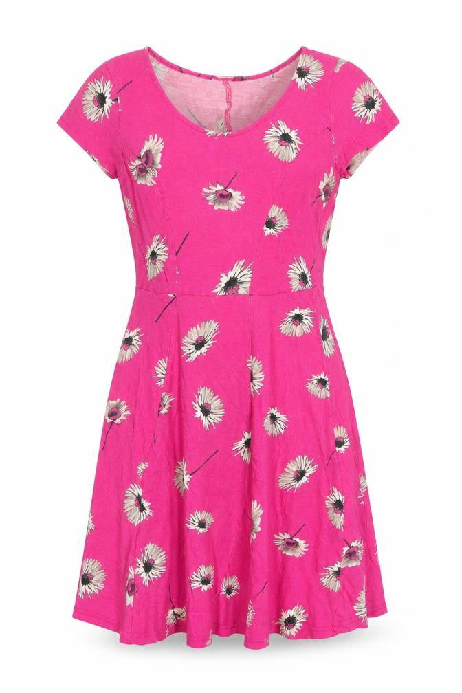 Dorothy Perkins Womens Pink Floral Cotton A-Line Size 8 Scoop Neck Pullover
