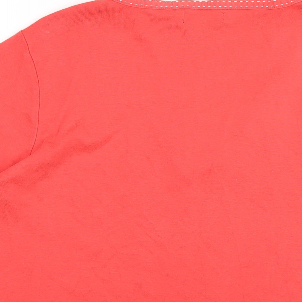 Maine Womens Red Cotton Basic T-Shirt Size 20 Round Neck