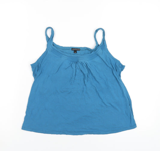 Marks and Spencer Womens Blue Viscose Camisole T-Shirt Size 14 Scoop Neck