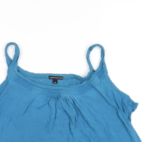 Marks and Spencer Womens Blue Viscose Camisole T-Shirt Size 14 Scoop Neck