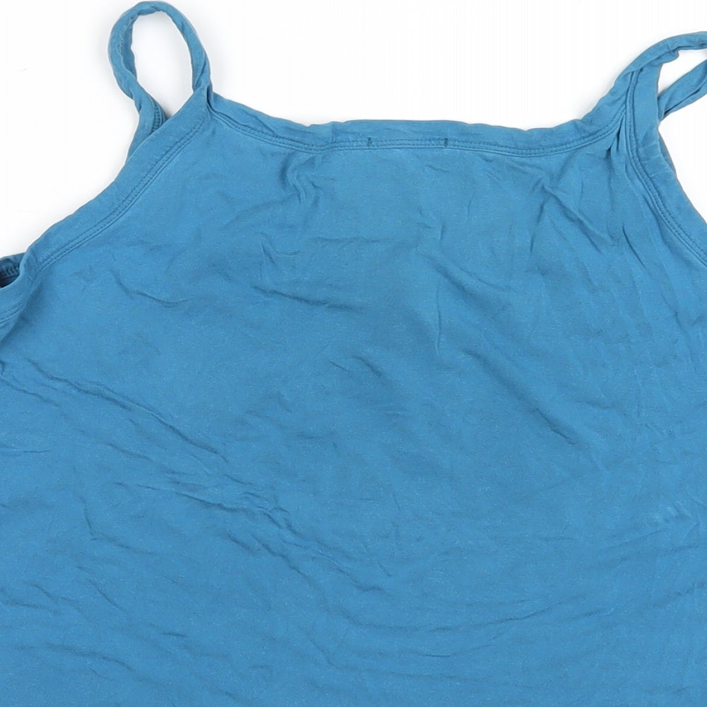 Marks and Spencer Womens Blue Viscose Camisole T-Shirt Size 14 Scoop Neck