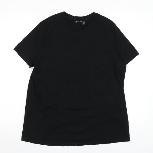 ASOS Womens Black Cotton Basic T-Shirt Size 14 Round Neck