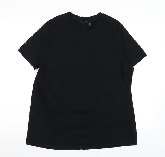 ASOS Womens Black Cotton Basic T-Shirt Size 14 Round Neck