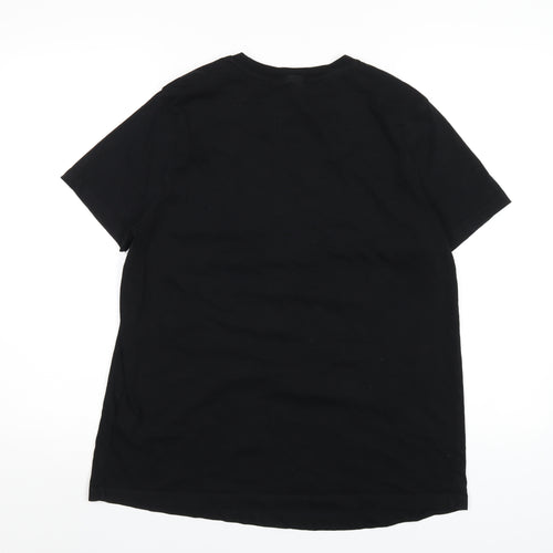 ASOS Womens Black Cotton Basic T-Shirt Size 14 Round Neck