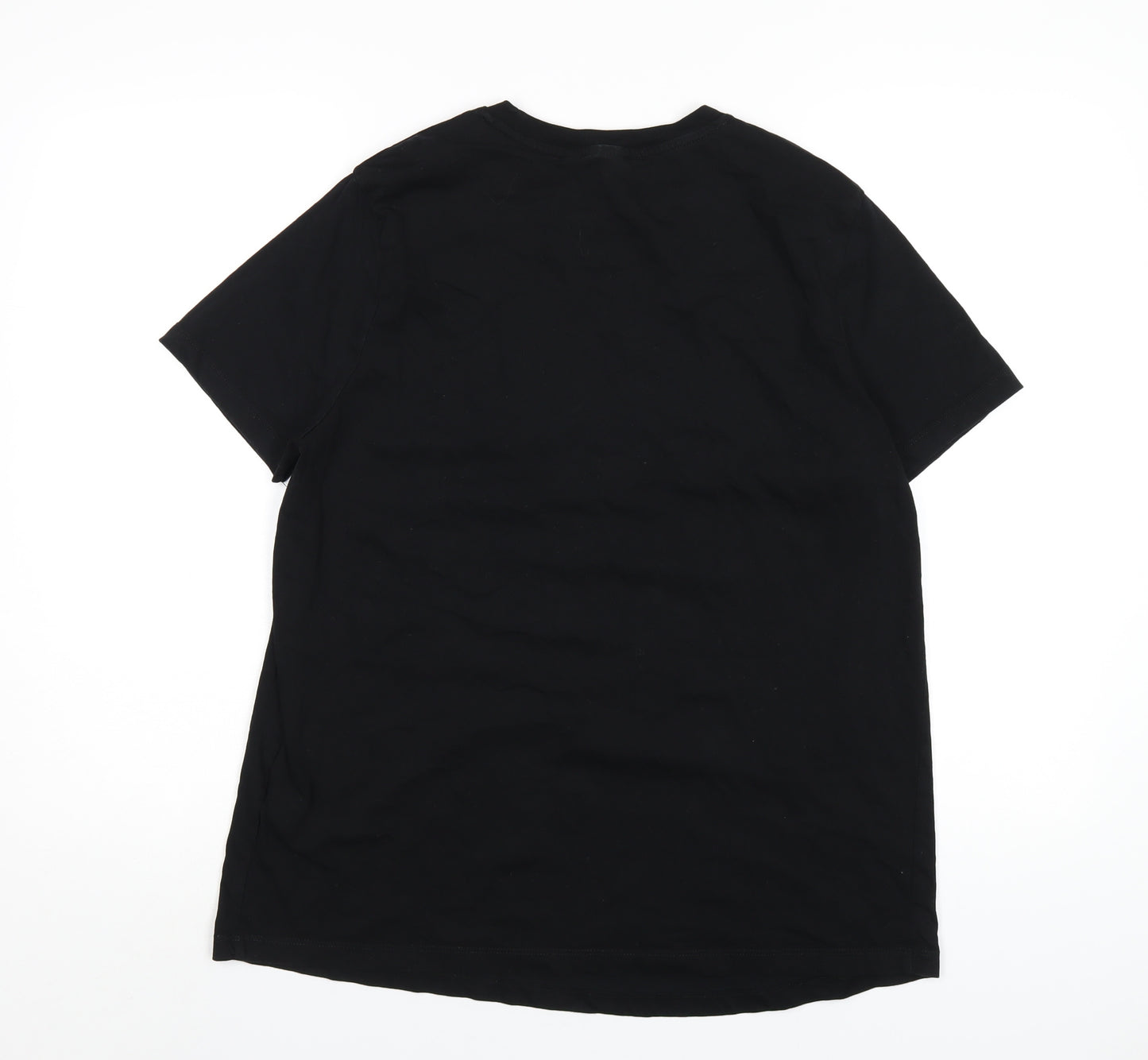 ASOS Womens Black Cotton Basic T-Shirt Size 14 Round Neck