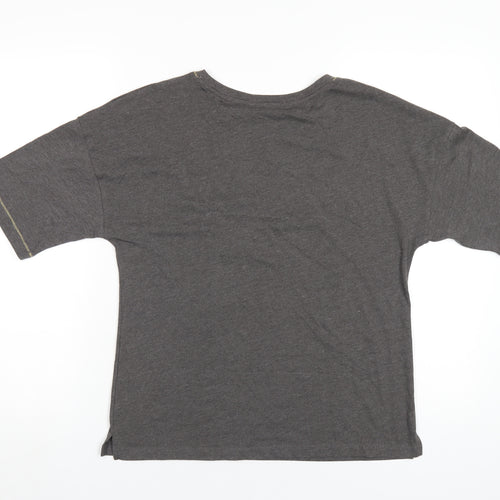 Marks and Spencer Womens Grey Solid Cotton Top Pyjama Top Size 8