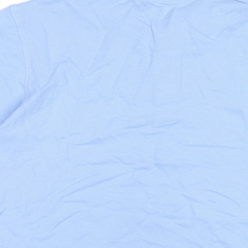 Marks and Spencer Boys Blue Cotton Basic Polo Size 13-14 Years Collared Button