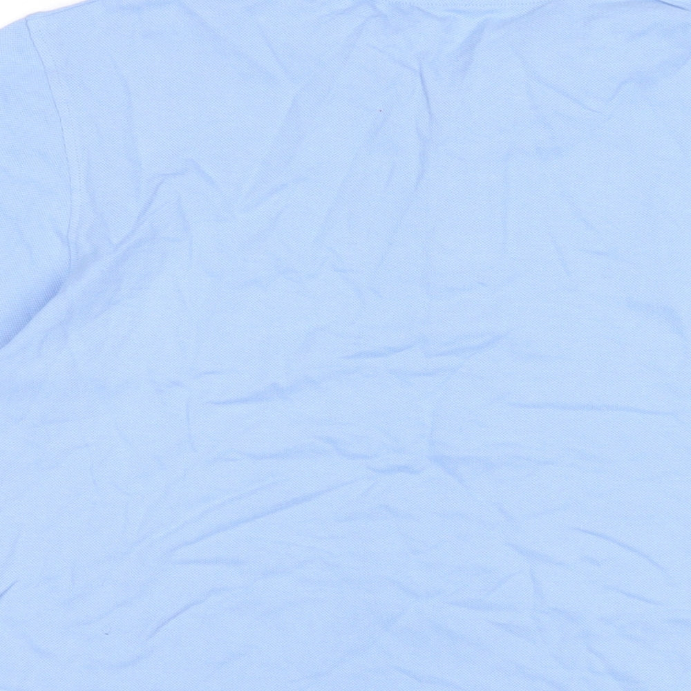 Marks and Spencer Boys Blue Cotton Basic Polo Size 13-14 Years Collared Button