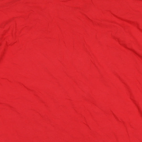 St Bernard Mens Red Cotton T-Shirt Size L Round Neck