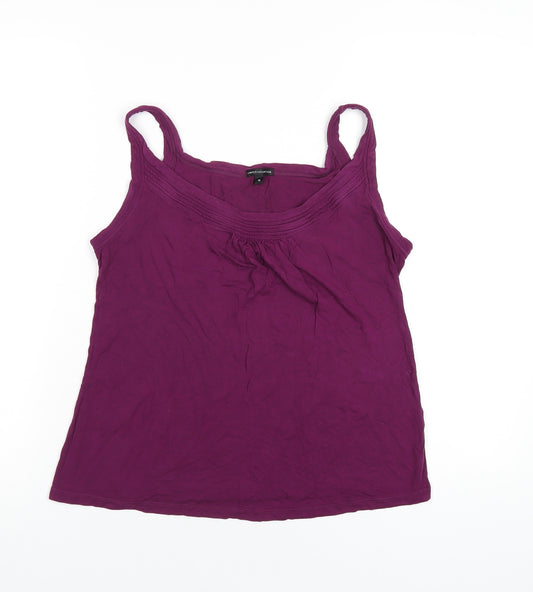 Marks and Spencer Womens Purple Viscose Camisole T-Shirt Size 14 Scoop Neck