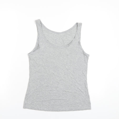 Marks and Spencer Womens Grey Modal Basic Tank Size 12 Scoop Neck