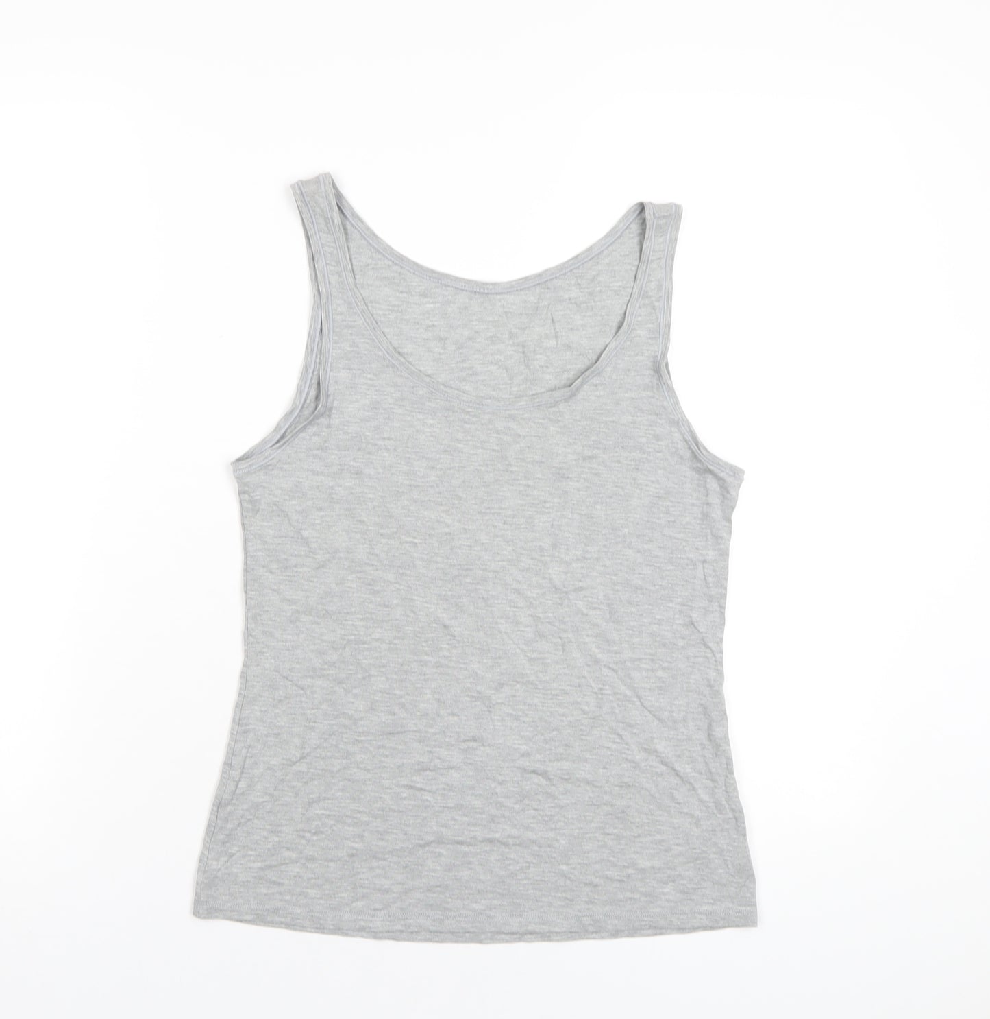 Marks and Spencer Womens Grey Modal Basic Tank Size 12 Scoop Neck