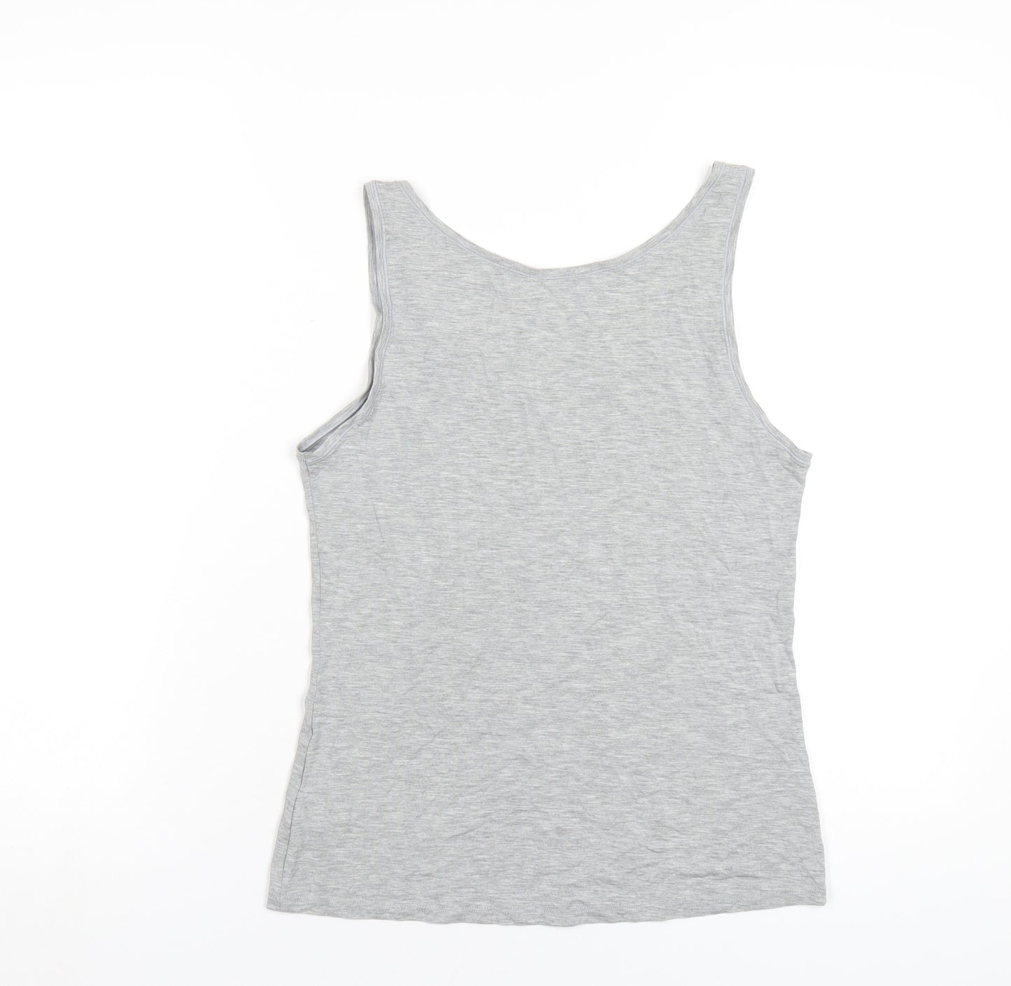 Marks and Spencer Womens Grey Modal Basic Tank Size 12 Scoop Neck