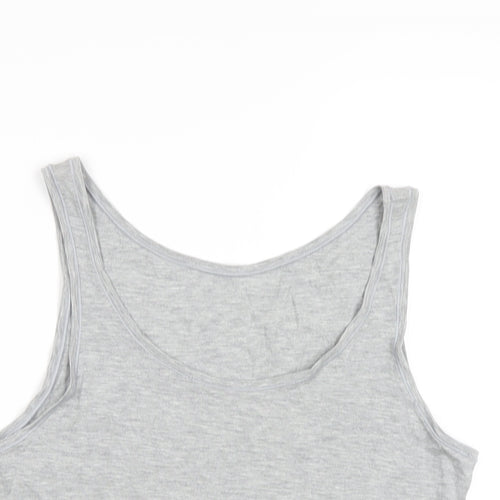 Marks and Spencer Womens Grey Modal Basic Tank Size 12 Scoop Neck