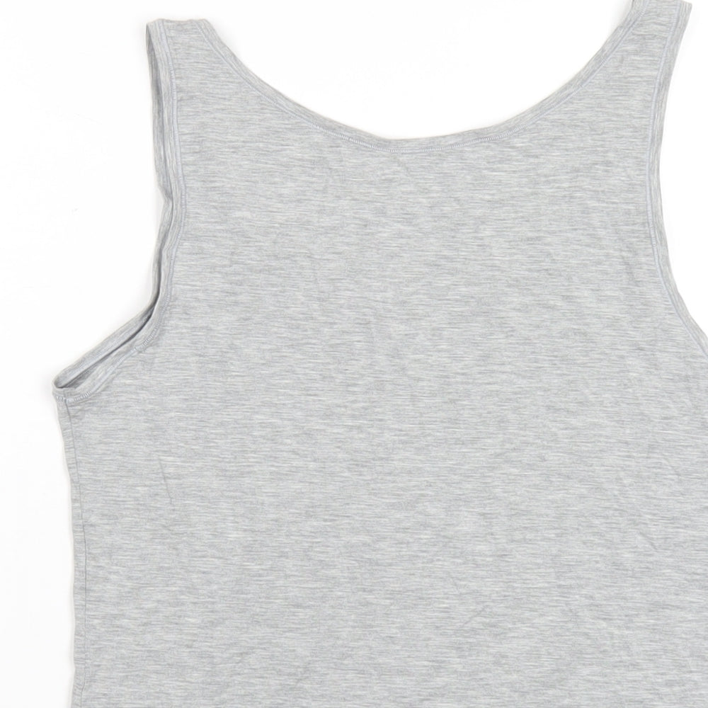 Marks and Spencer Womens Grey Modal Basic Tank Size 12 Scoop Neck