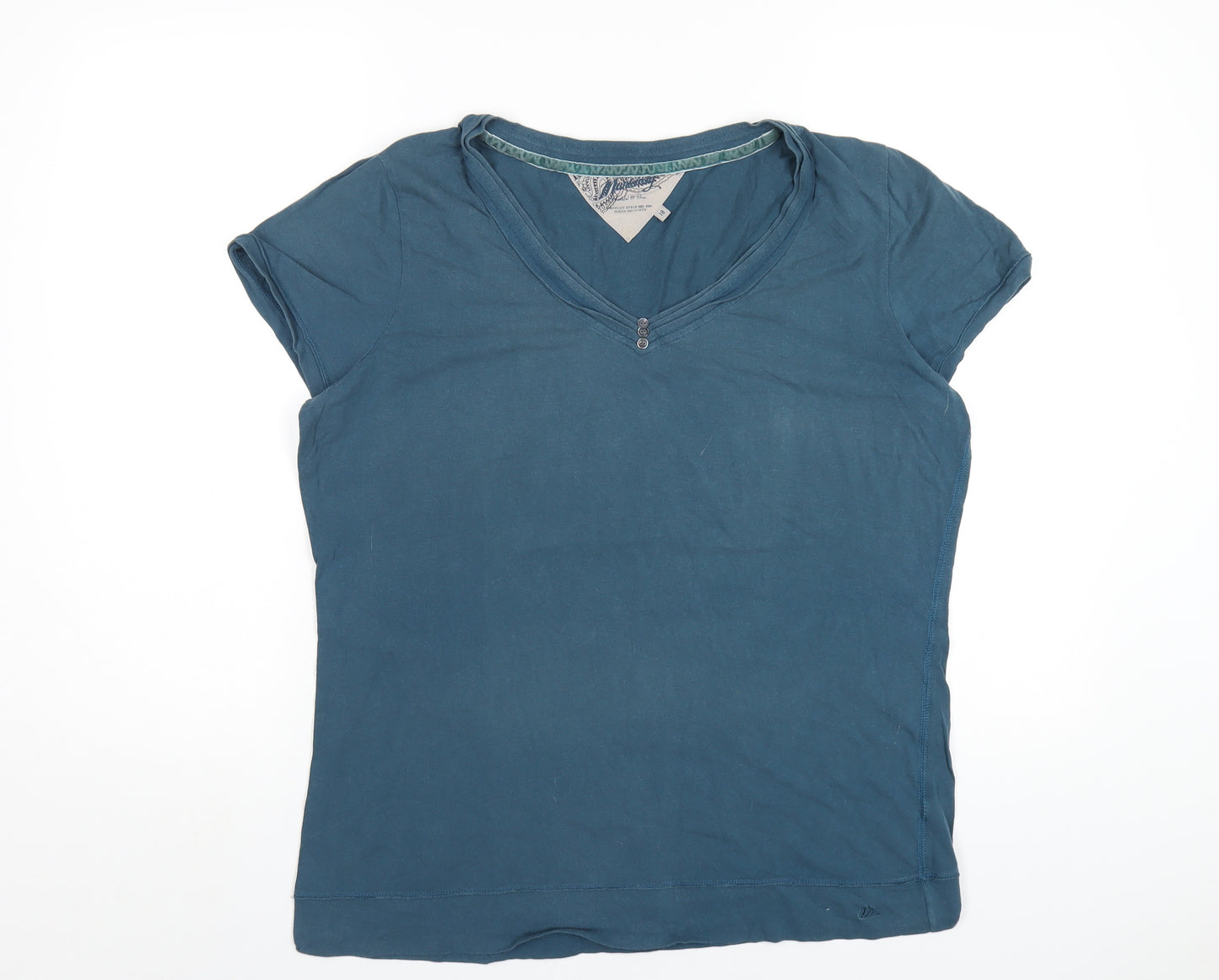 MANTARAY PRODUCTS Womens Blue Cotton Basic T-Shirt Size 18 V-Neck
