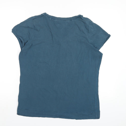 MANTARAY PRODUCTS Womens Blue Cotton Basic T-Shirt Size 18 V-Neck