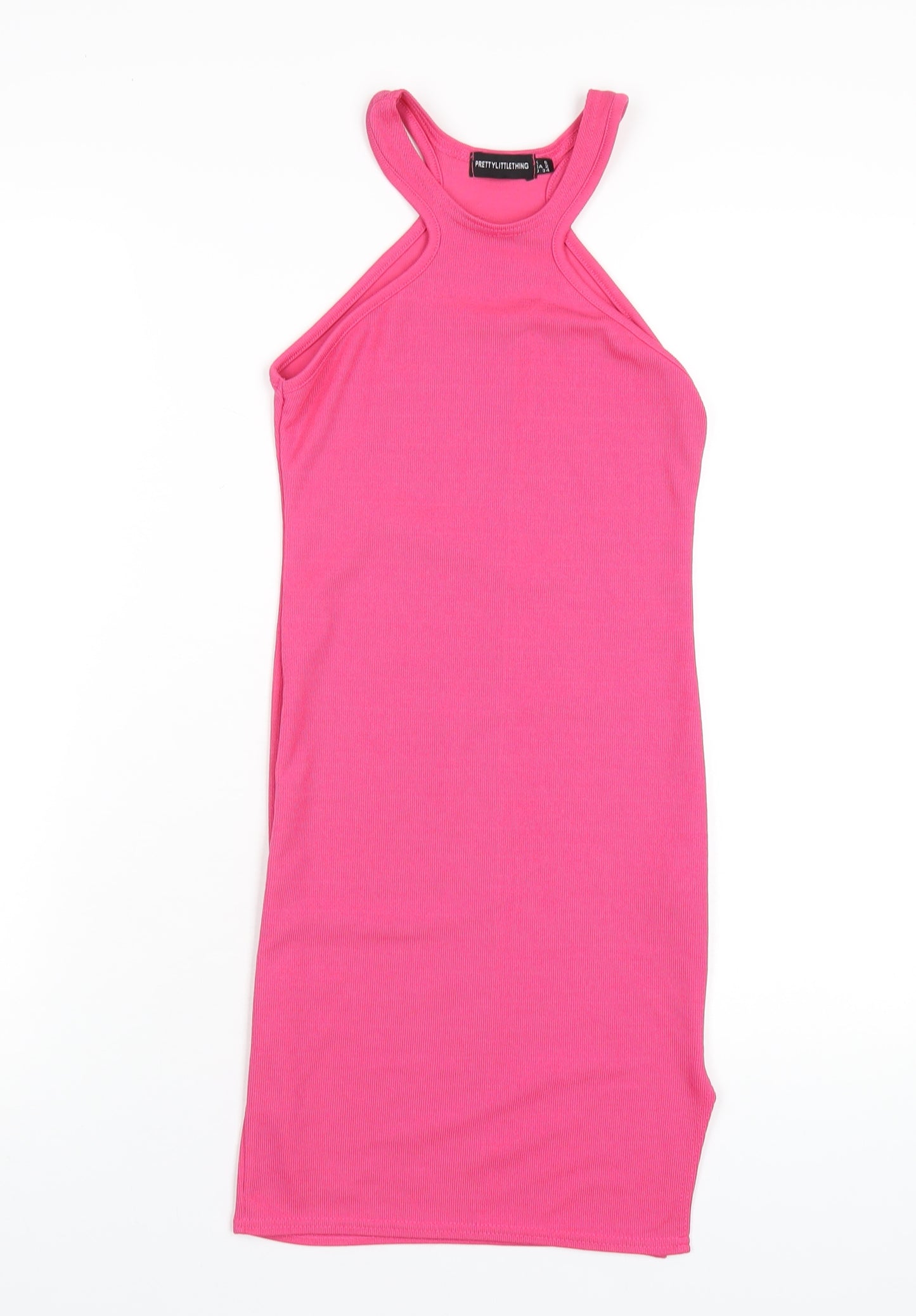 PRETTYLITTLETHING Womens Pink Polyester Bodycon Size 6 Round Neck Pullover