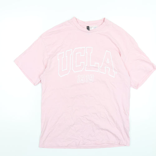 UCLA Womens Pink Cotton Basic T-Shirt Size XS Round Neck