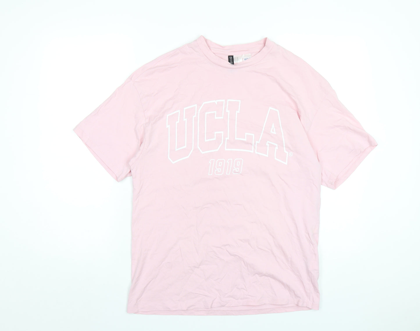 UCLA Womens Pink Cotton Basic T-Shirt Size XS Round Neck