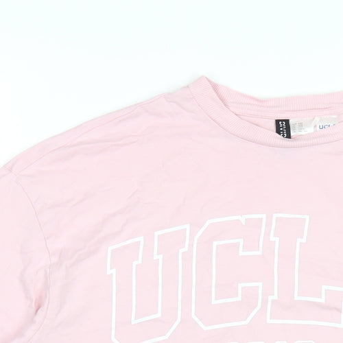 UCLA Womens Pink Cotton Basic T-Shirt Size XS Round Neck