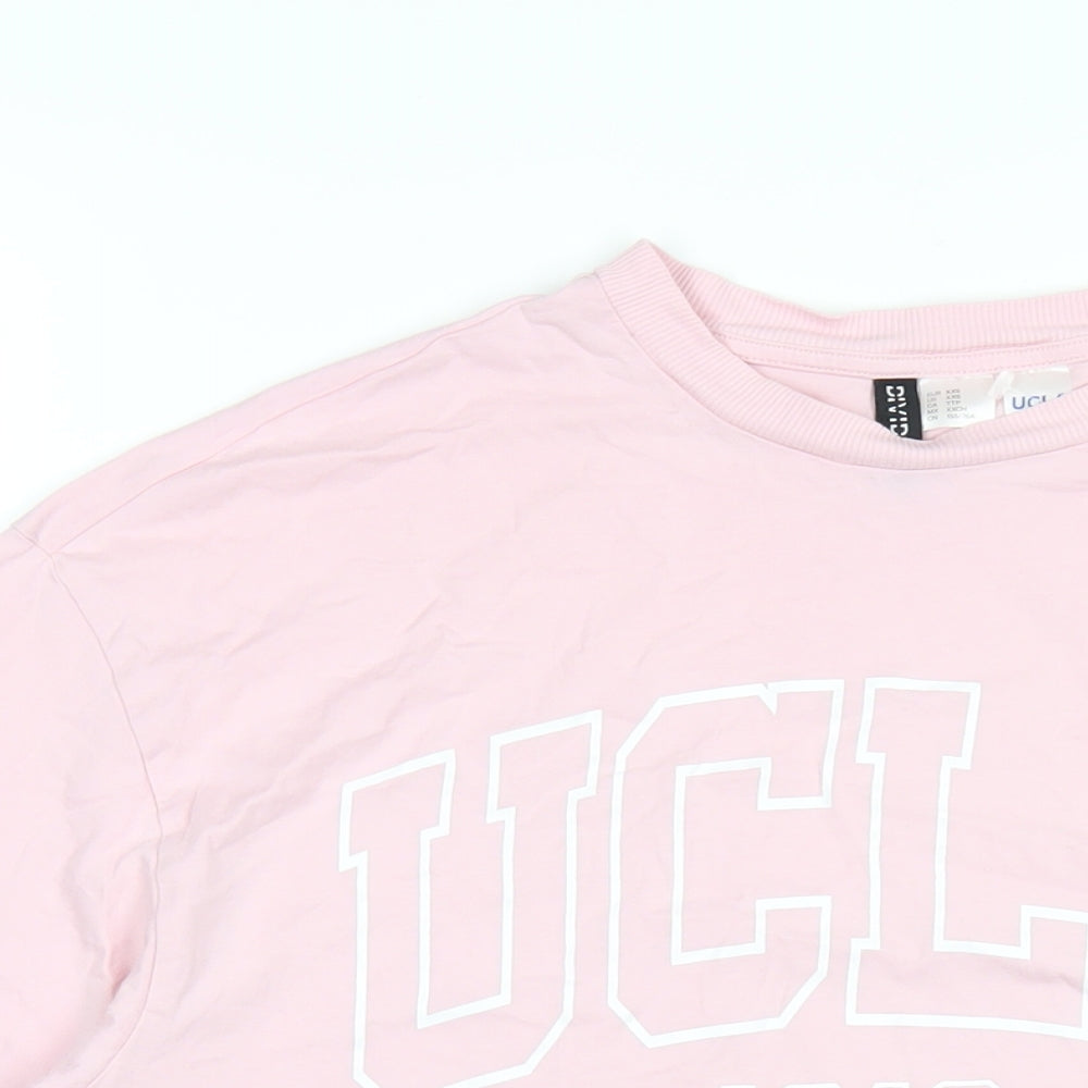 UCLA Womens Pink Cotton Basic T-Shirt Size XS Round Neck