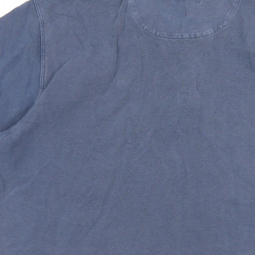 NEXT Mens Blue Cotton Polo Size M Collared Button