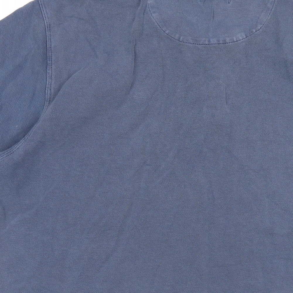 NEXT Mens Blue Cotton Polo Size M Collared Button