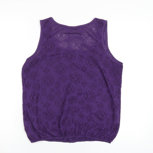 BHS Womens Purple Polyester Basic Tank Size 14 Scoop Neck