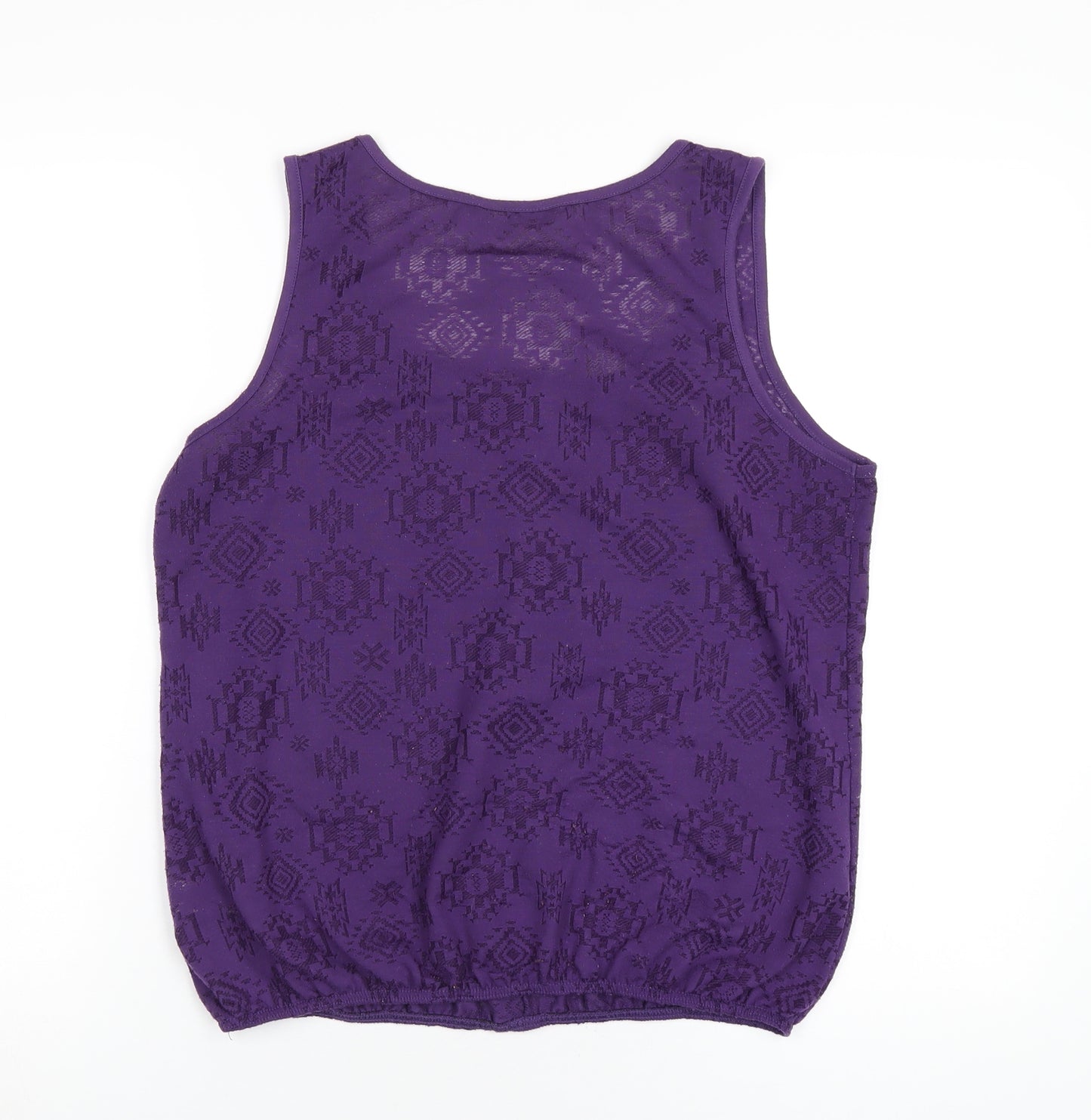 BHS Womens Purple Polyester Basic Tank Size 14 Scoop Neck