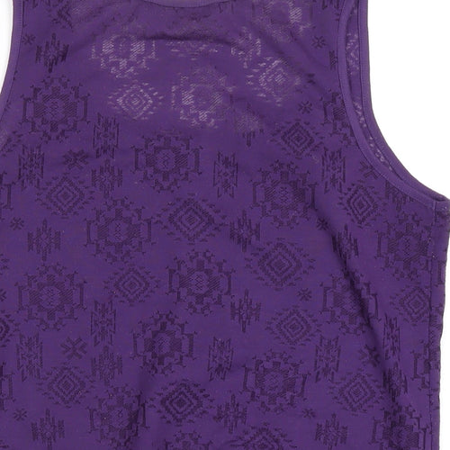 BHS Womens Purple Polyester Basic Tank Size 14 Scoop Neck