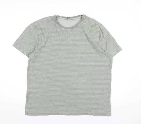 (un)bias Mens Green Cotton T-Shirt Size L Round Neck