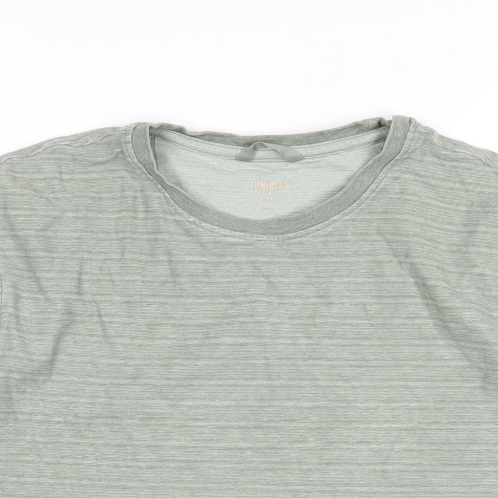 (un)bias Mens Green Cotton T-Shirt Size L Round Neck