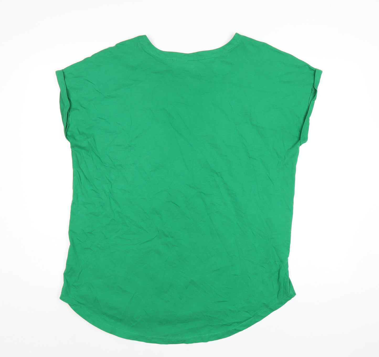 NEXT Womens Green Cotton Basic T-Shirt Size 18 Round Neck