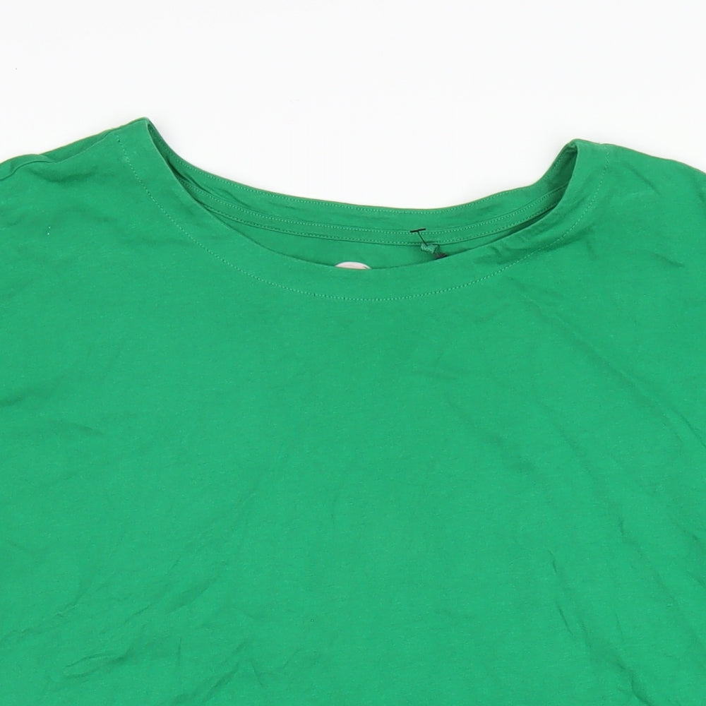NEXT Womens Green Cotton Basic T-Shirt Size 18 Round Neck