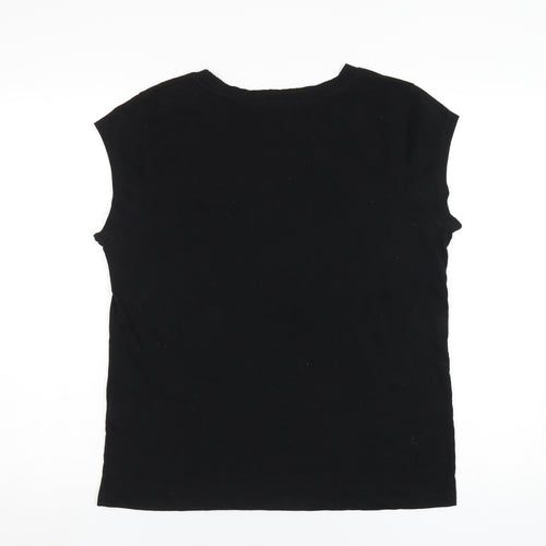 Coster Copenhogen Womens Black Cotton Basic T-Shirt Size M Round Neck