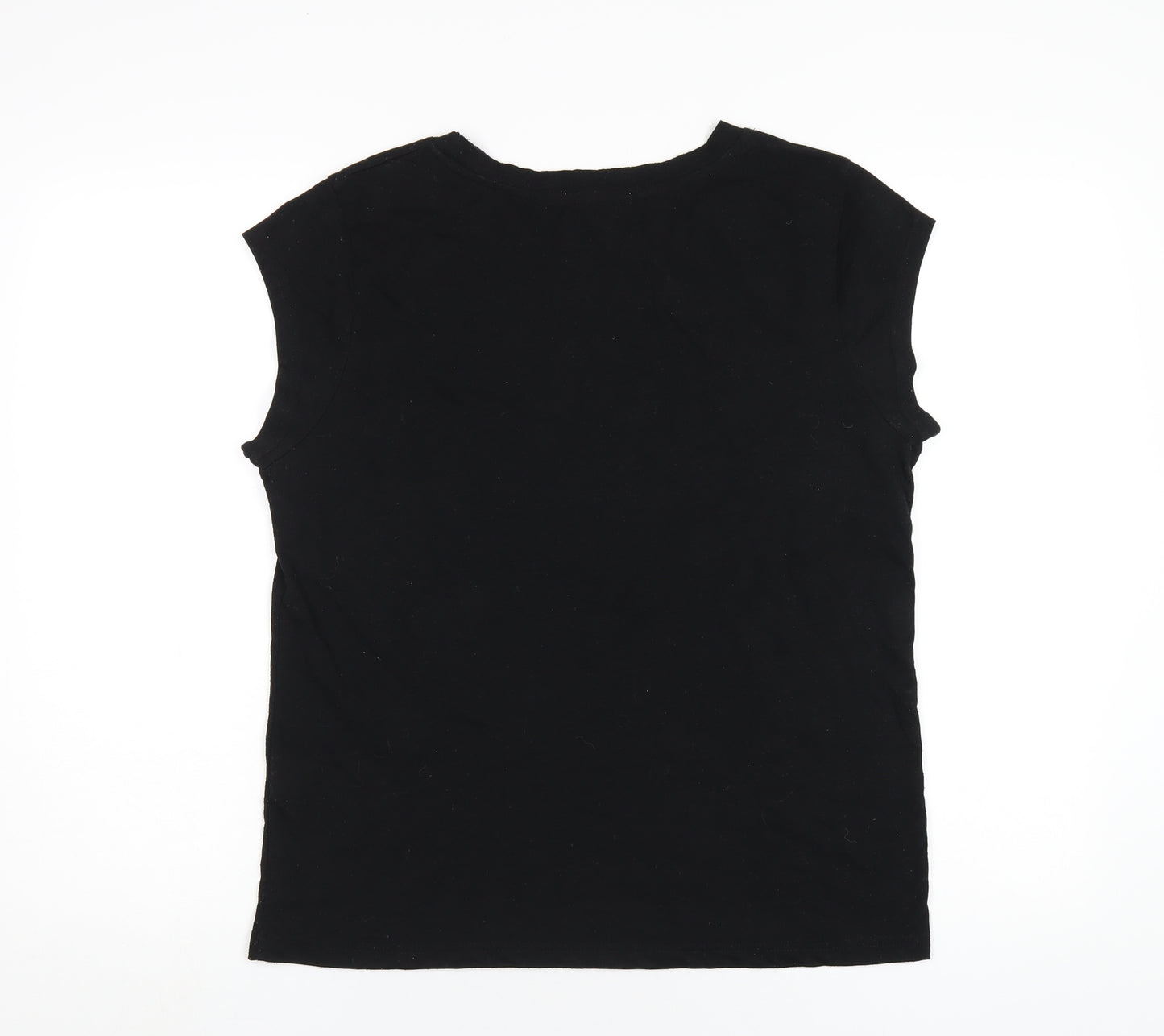 Coster Copenhogen Womens Black Cotton Basic T-Shirt Size M Round Neck