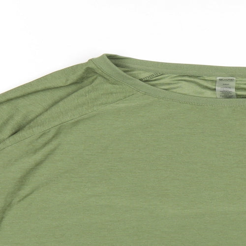 Beyond Womens Green Polyester Basic T-Shirt Size S Round Neck