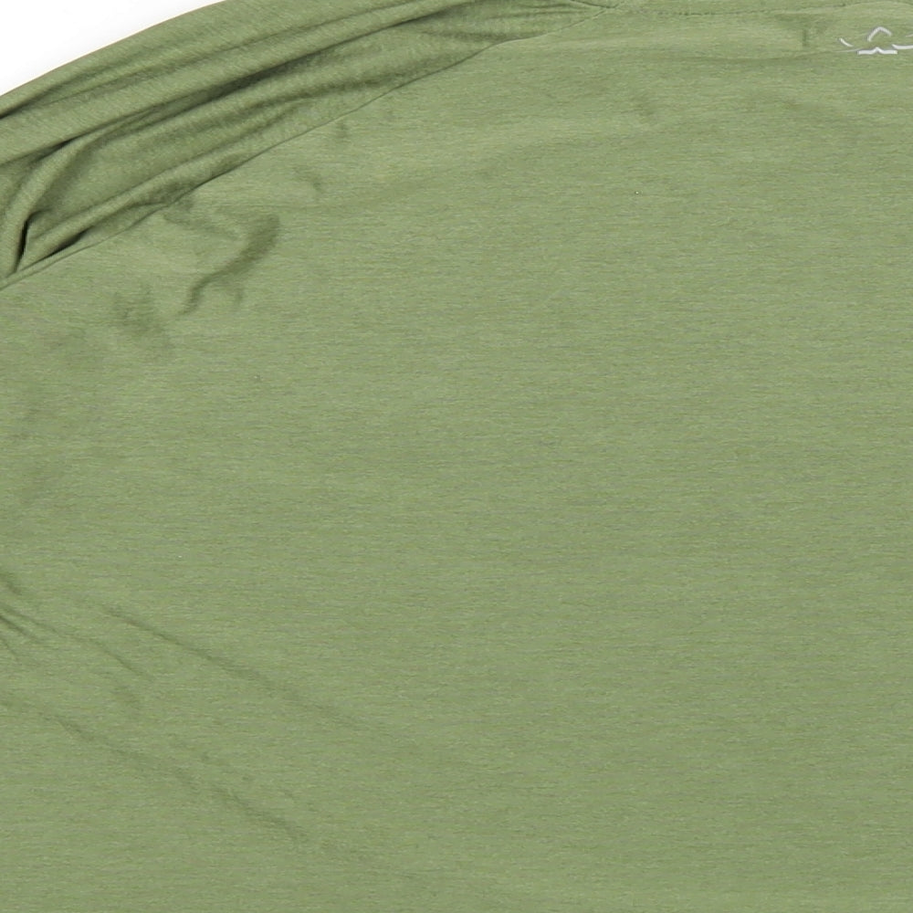 Beyond Womens Green Polyester Basic T-Shirt Size S Round Neck