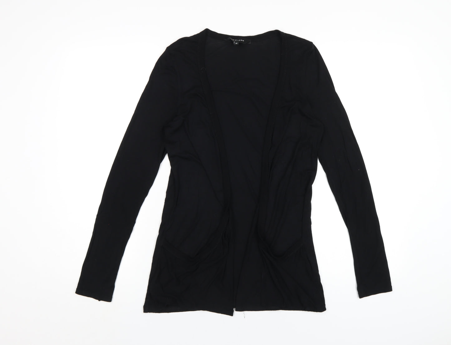 New Look Womens Black V-Neck Viscose Cardigan Jumper Size 10