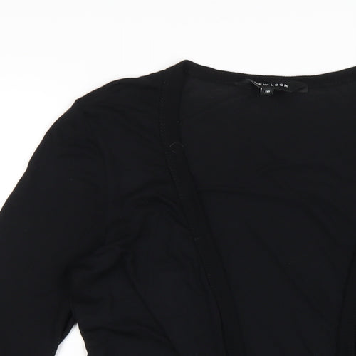 New Look Womens Black V-Neck Viscose Cardigan Jumper Size 10