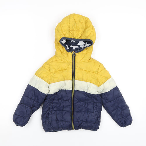 NEXT Boys Blue Puffer Jacket Coat Size 3-4 Years Zip