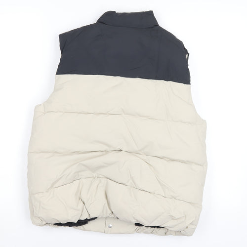 Marks and Spencer Boys Beige Quilted Waistcoat Size 11-12 Years Snap