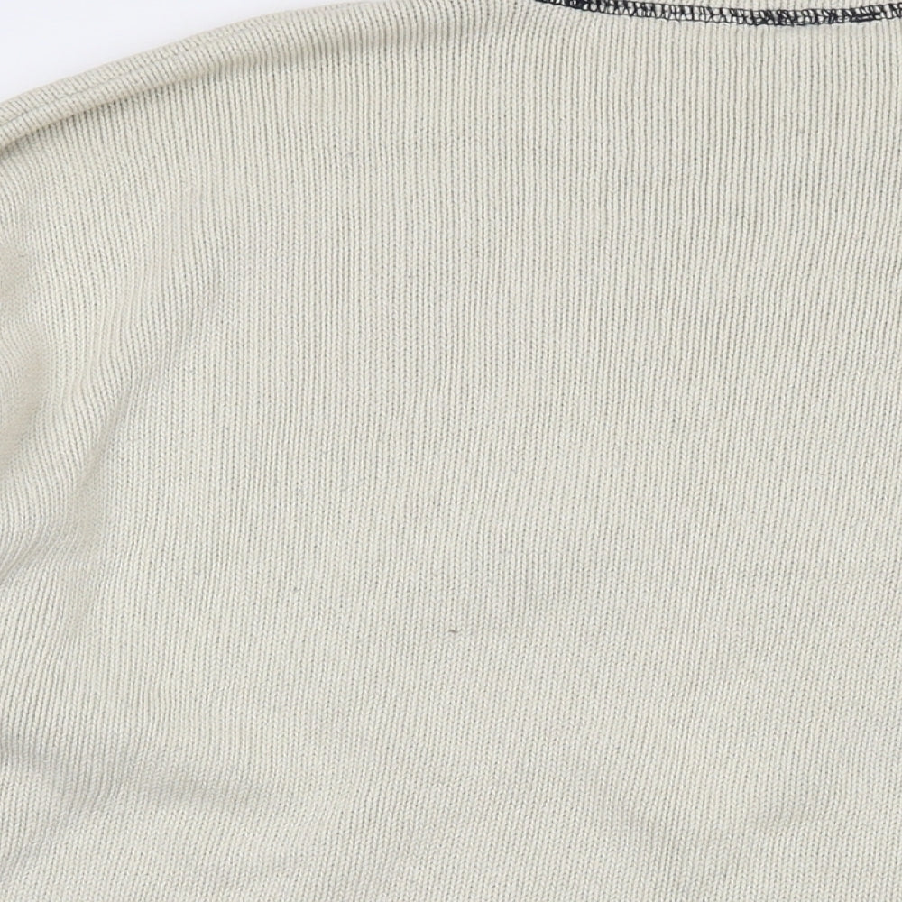 Kickers Mens Beige Round Neck Cotton Pullover Jumper Size XL Long Sleeve