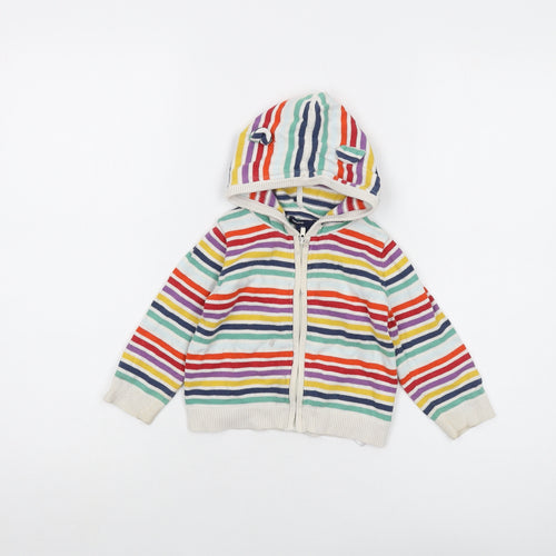 Gap Baby Multicoloured Striped Cotton Cardigan Jumper Size 18-24 Months Zip