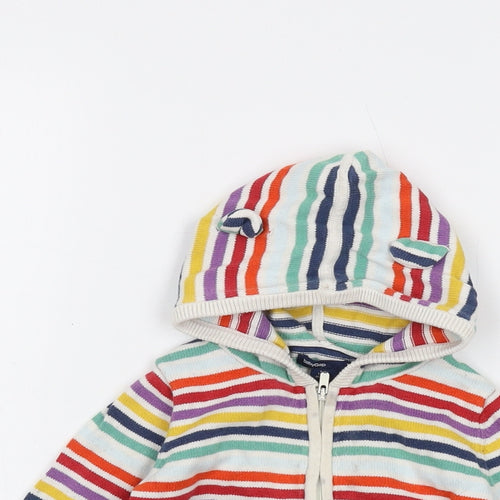 Gap Baby Multicoloured Striped Cotton Cardigan Jumper Size 18-24 Months Zip
