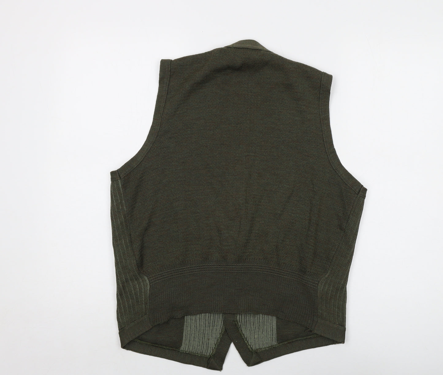 Kilspindie Mens Green V-Neck Wool Vest Jumper Size L Sleeveless